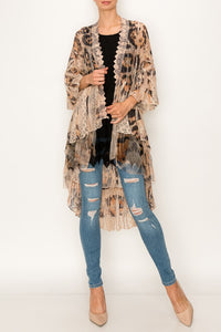 Leopard All Lace High/Low Duster