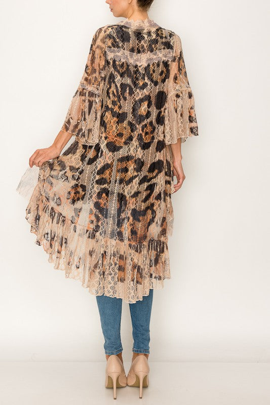Leopard All Lace High/Low Duster