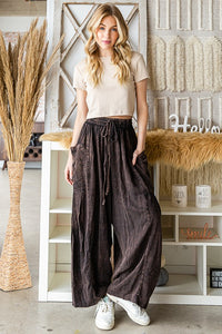 Washed Pleated Pants