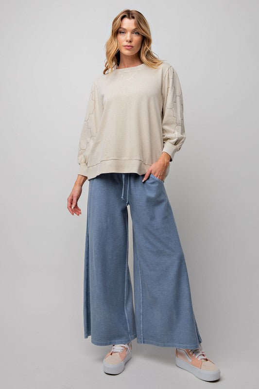 Mineral Washed Terry Wide Pants