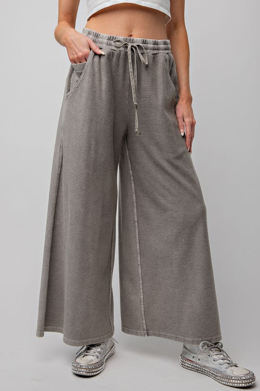 Mineral Washed Terry Wide Pants