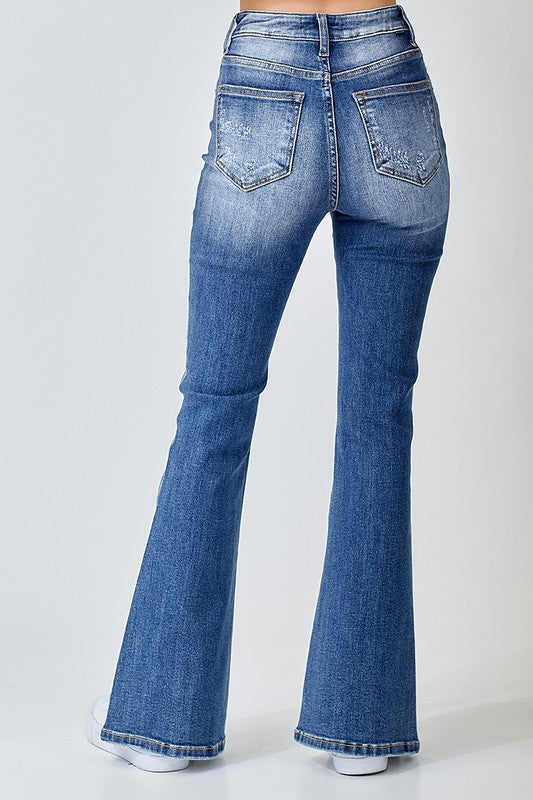 Vintage Washed Flare Jeans