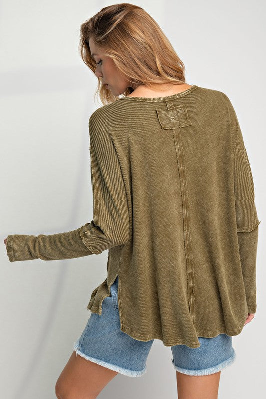 Mineral Wash Thermal Rib Top