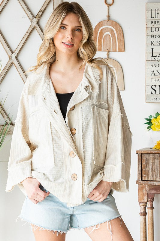 Washed Short Sleeves Boxy Shirt