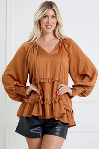 Satin Ruffle Top