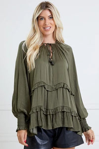 Satin Ruffle Top