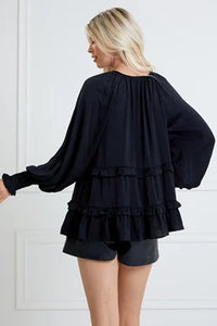 Satin Ruffle Top