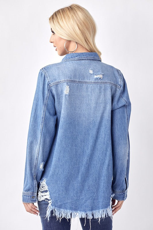Distressed Denim Shirt