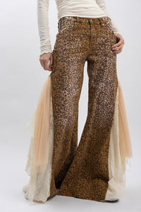 Leopard Tulle Jeans