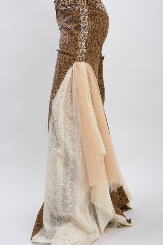 Leopard Tulle Jeans
