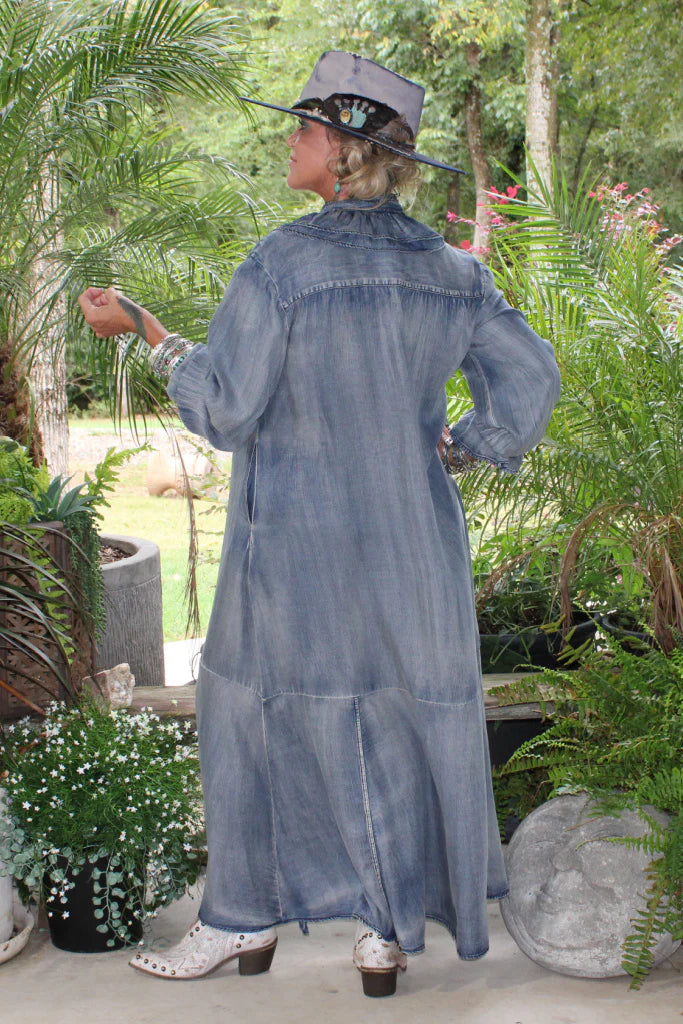 Ruffle Chambray Dress
