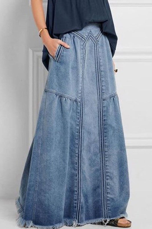 Denim Maxi Skirt