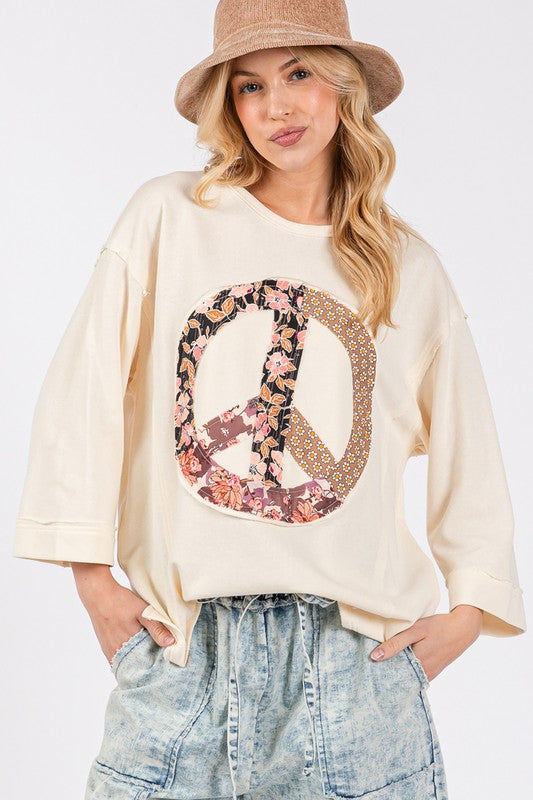 Boho Peace Sign Top