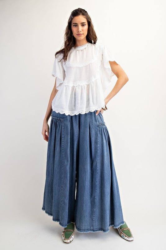 Palazzo Chambray Pant