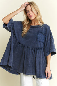 Mineral Wash Babydoll Top