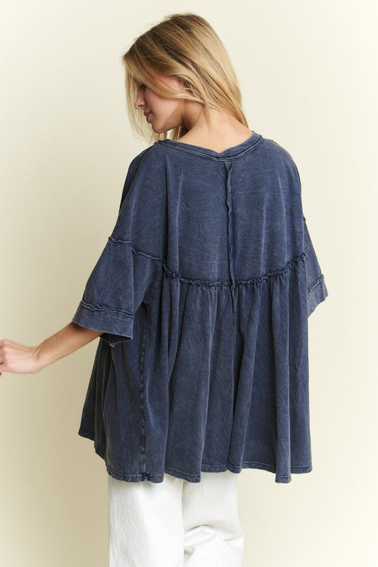 Mineral Wash Babydoll Top