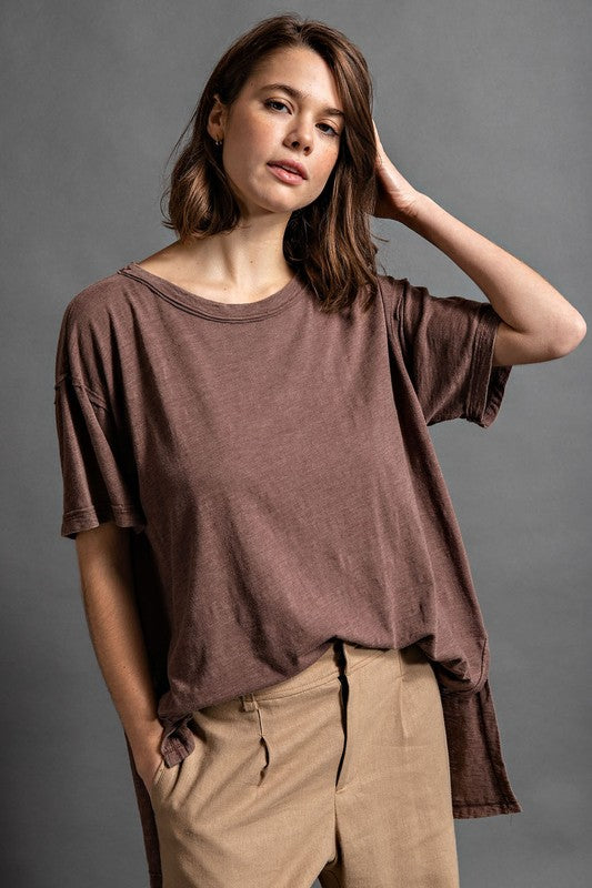 Short Sleeve Top w/Side Slits