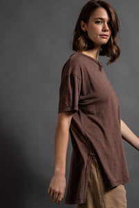 Short Sleeve Top w/Side Slits