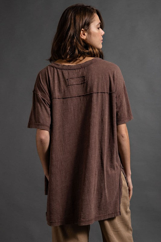 Short Sleeve Top w/Side Slits