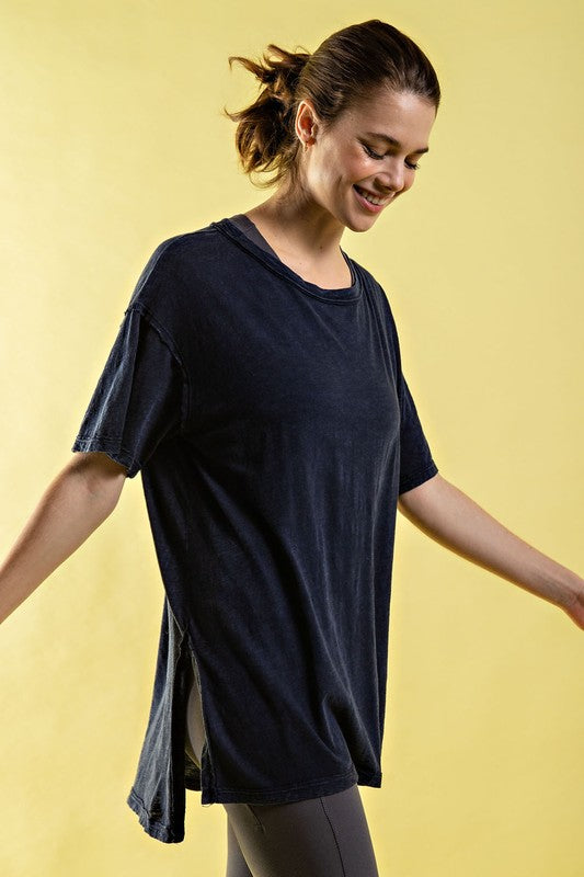 Short Sleeve Top w/Side Slits