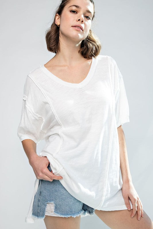 Puff Sleeve White Tee