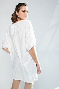 Puff Sleeve White Tee