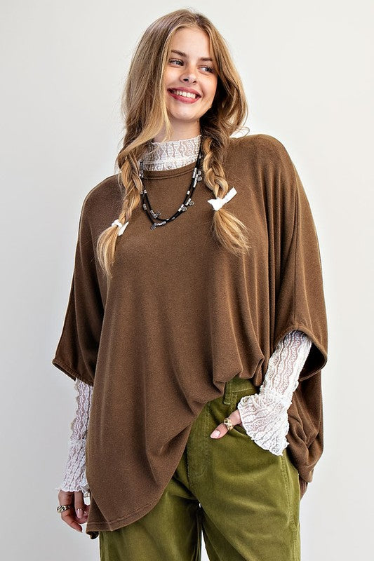 Olive Dolman Sleeve Top