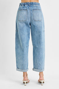Patch Pocket Barrel Jeans