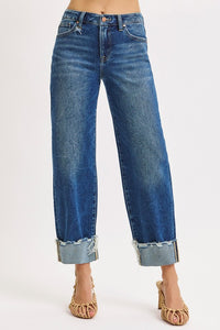 Crop Boyfriend Cuff Jeans