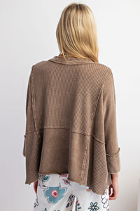 Mineral Wash V-Neck Top