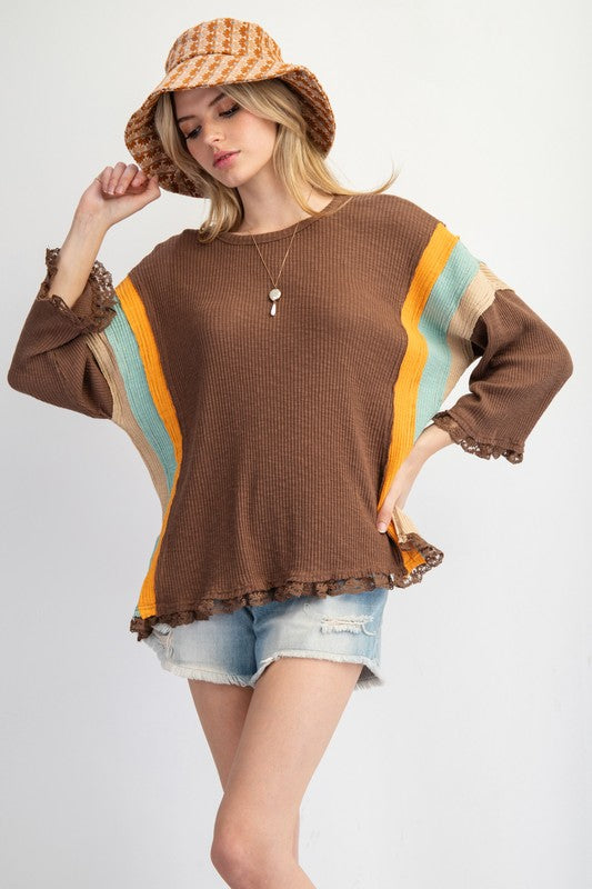 Colorblock Rib Sweater