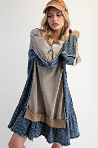 Faded Olive w/Denim Tunic