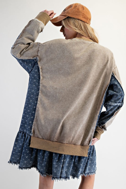 Faded Olive w/Denim Tunic