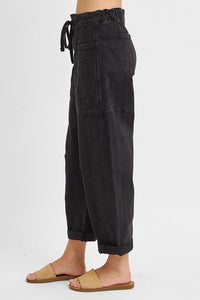 Black Patch Pocket Barrel Pants