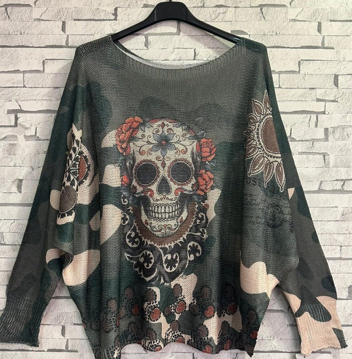 Camo Skull Sweater