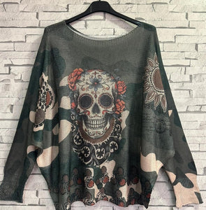 Camo Skull Sweater