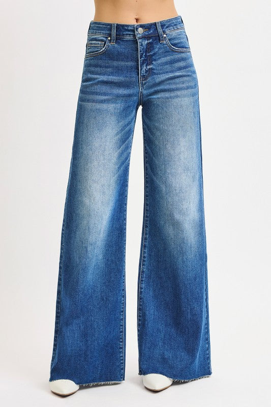 Tummy Control High Rise Palazzo Jeans