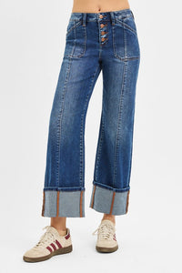 High Rise Crop Wide Jeans