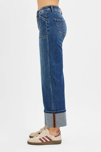 High Rise Crop Wide Jeans