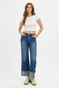 High Rise Crop Wide Jeans