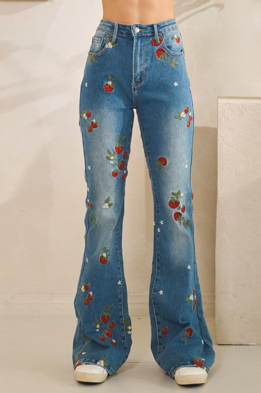 Strawberry Patch Flare Jeans