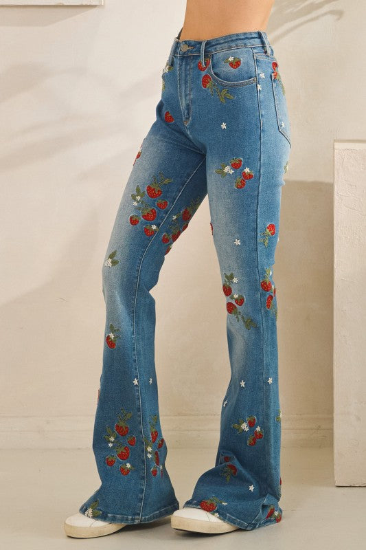 Strawberry Patch Flare Jeans