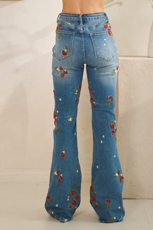 Strawberry Patch Flare Jeans