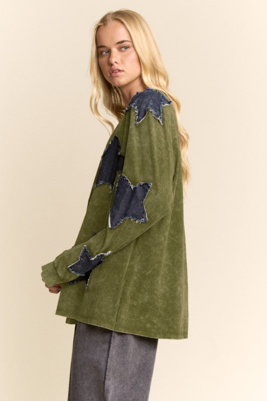 Washed Denim Star Top