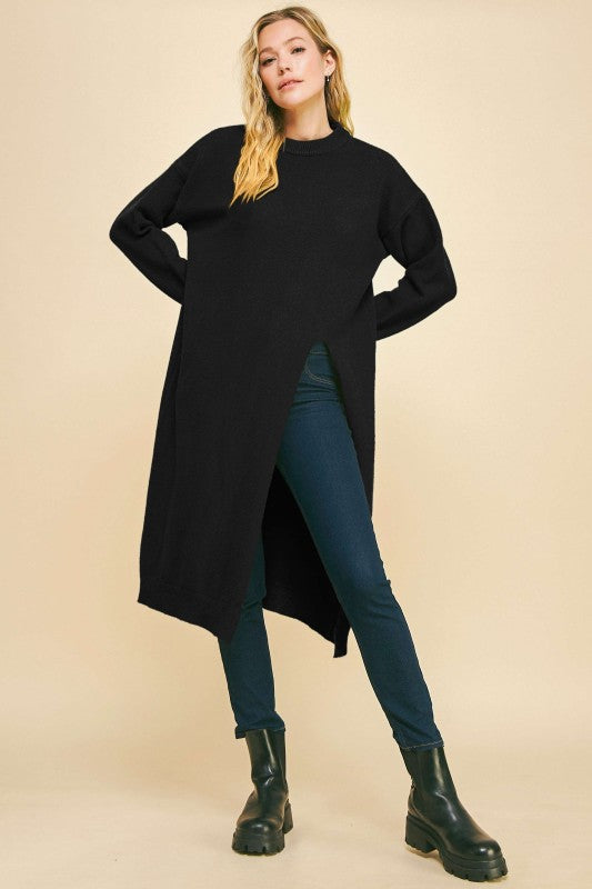 Asymmetric Split Long Tunic