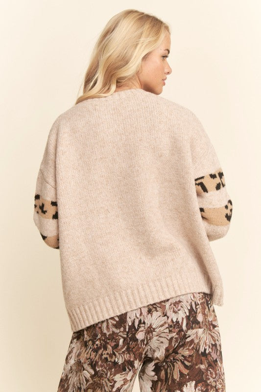 Stud Leopard Star Sweater
