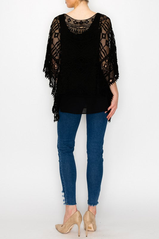 Black Crochet Top