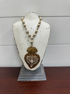 Flaming Gold Heart Necklace