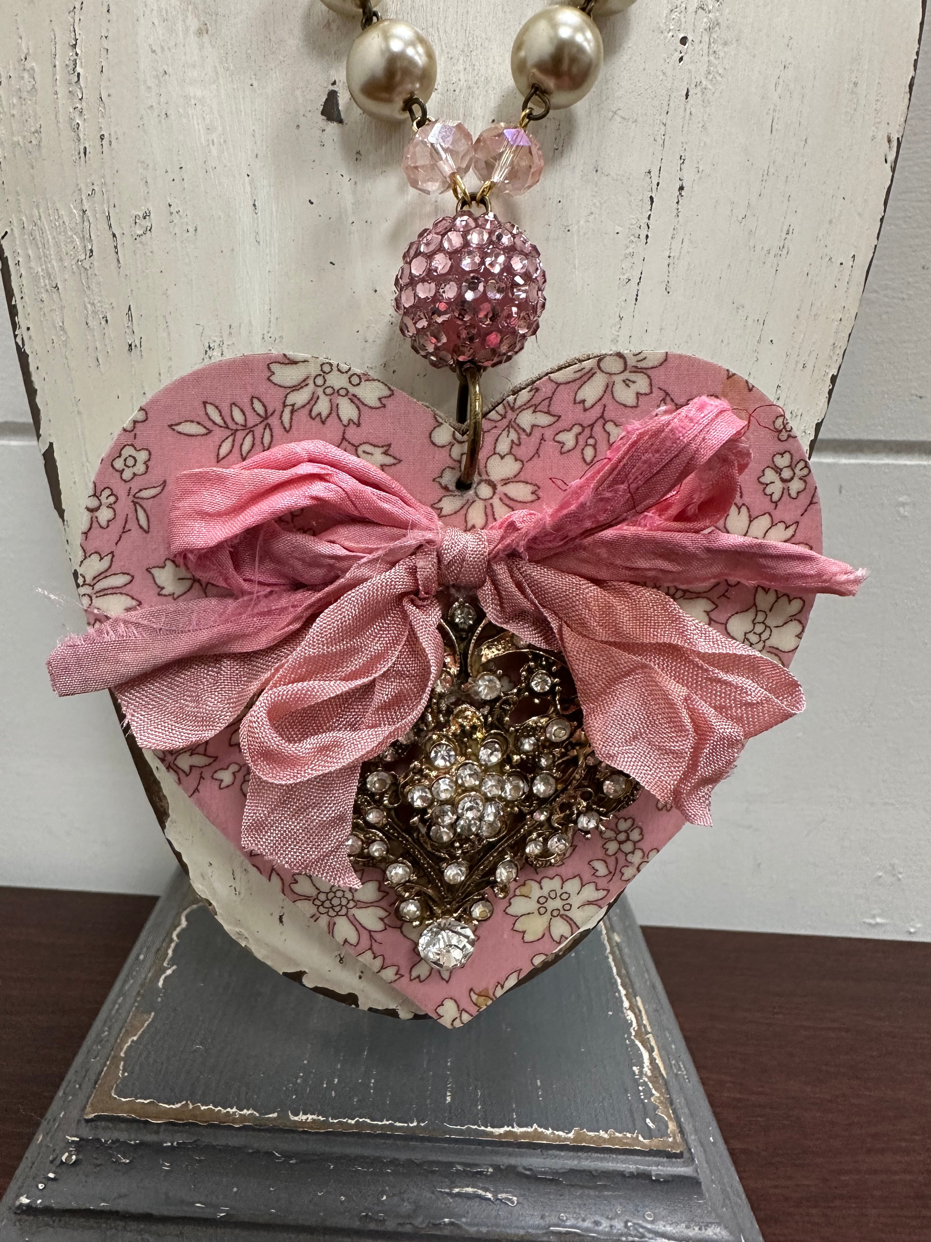 Pink Wooden Heart