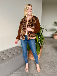 Animal Print Sherpa Jacket